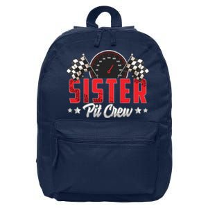 Race Car Birthday Party Racing Family Sister Pit Crew 16 in Basic Backpack