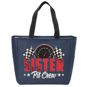 Race Car Birthday Party Racing Family Sister Pit Crew Zip Tote Bag