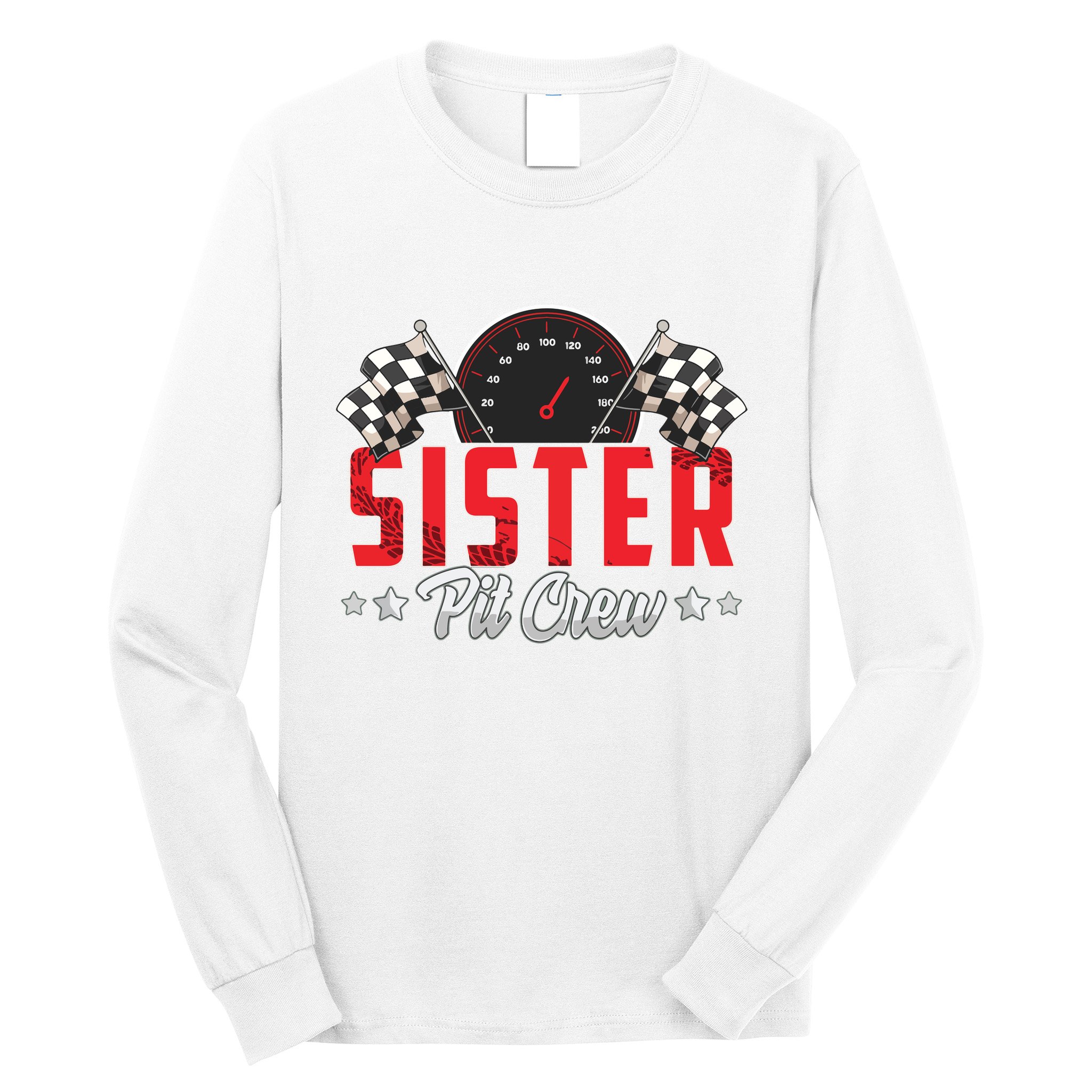 Race Car Birthday Party Racing Family Sister Pit Crew Long Sleeve Shirt