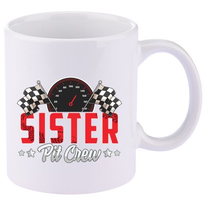 Race Car Birthday Party Racing Family Sister Pit Crew 11oz C Handle Ceramic Mug