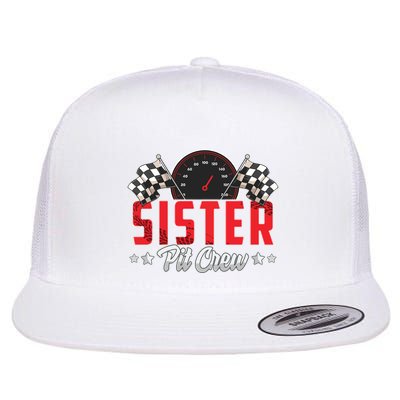 Race Car Birthday Party Racing Family Sister Pit Crew Flat Bill Trucker Hat