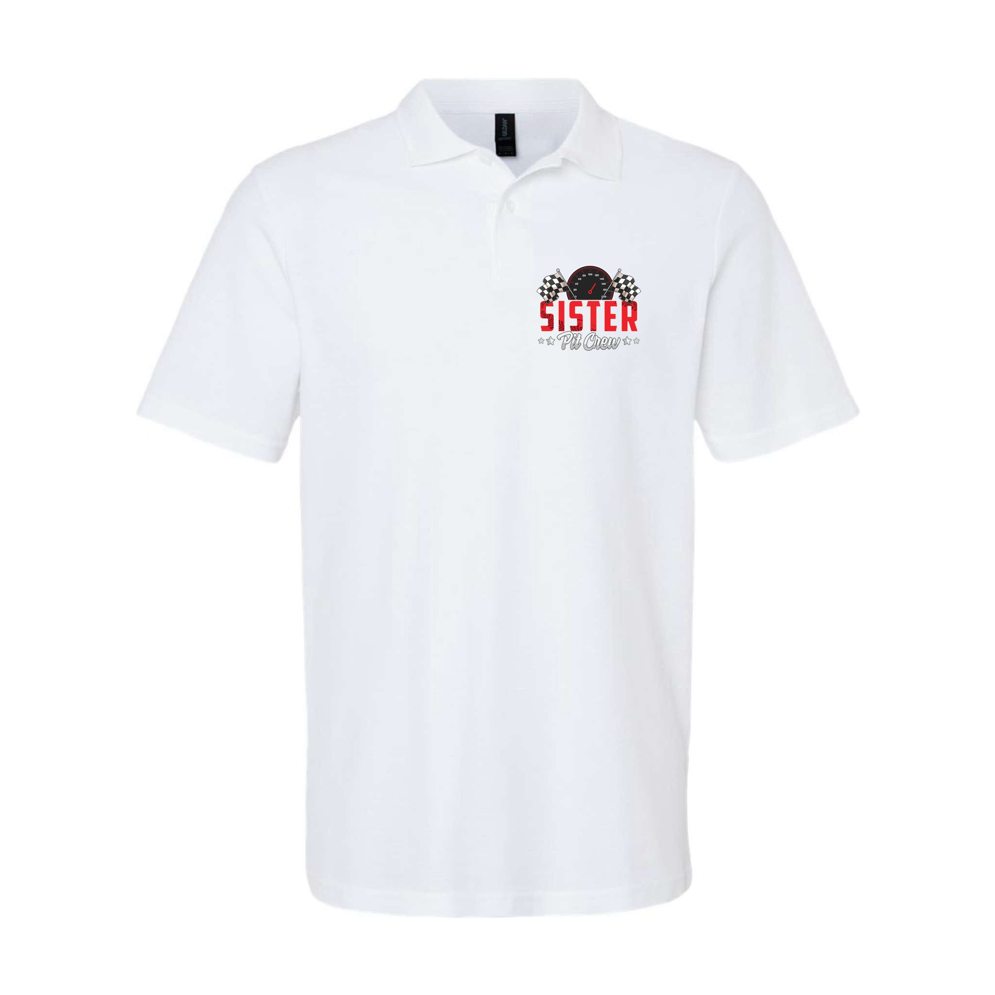 Race Car Birthday Party Racing Family Sister Pit Crew Polo