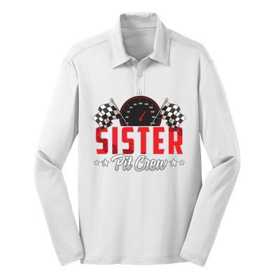 Race Car Birthday Party Racing Family Sister Pit Crew Silk Touch Performance Long Sleeve Polo