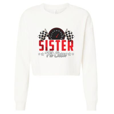 Race Car Birthday Party Racing Family Sister Pit Crew Cropped Pullover Crew
