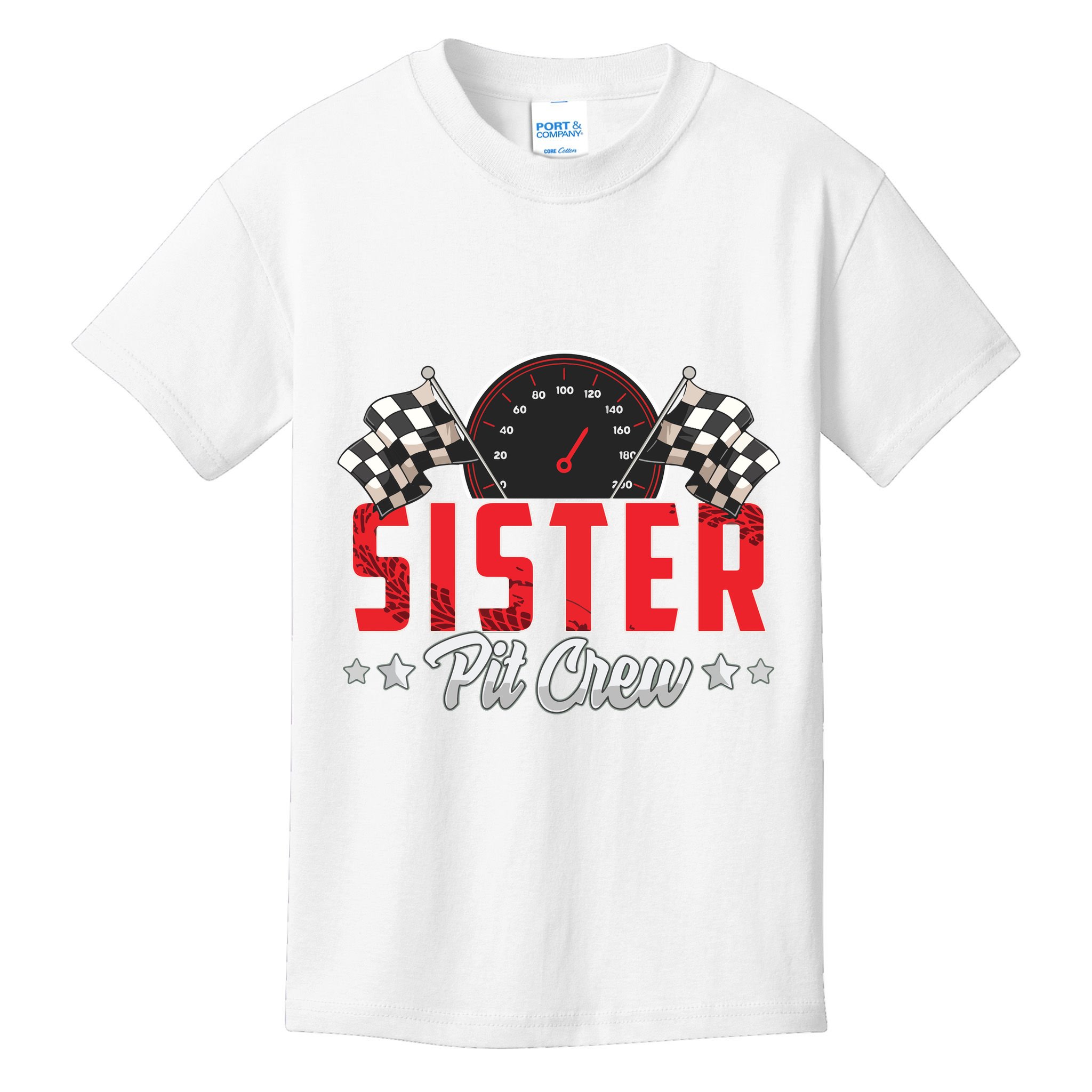 Race Car Birthday Party Racing Family Sister Pit Crew Kids T-Shirt