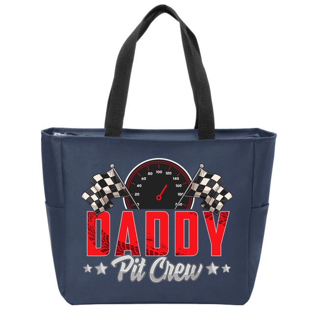 Race Car Birthday Party Racing Family Daddy Pit Crew Zip Tote Bag