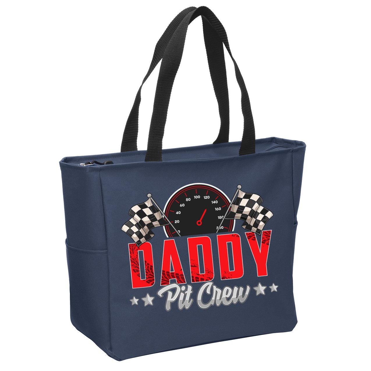 Race Car Birthday Party Racing Family Daddy Pit Crew Zip Tote Bag