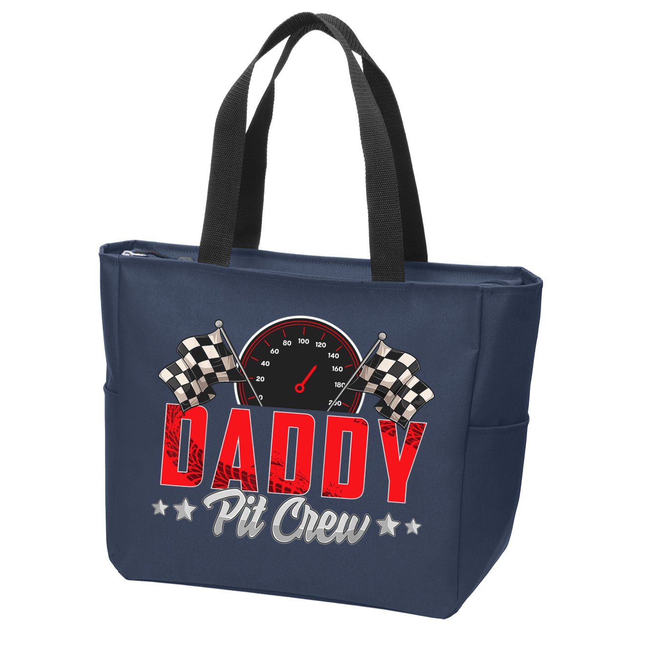 Race Car Birthday Party Racing Family Daddy Pit Crew Zip Tote Bag