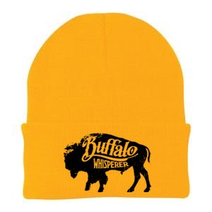 Retro Cute Buffalo Silhouette Bison Whisperer Tee Knit Cap Winter Beanie