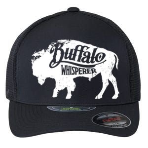 Retro Cute Buffalo Silhouette Bison Whisperer Tee Flexfit Unipanel Trucker Cap