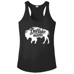 Retro Cute Buffalo Silhouette Bison Whisperer Tee Ladies PosiCharge Competitor Racerback Tank