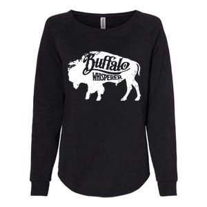 Retro Cute Buffalo Silhouette Bison Whisperer Tee Womens California Wash Sweatshirt