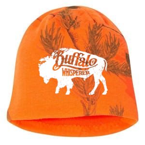 Retro Cute Buffalo Silhouette Bison Whisperer Tee Kati - Camo Knit Beanie