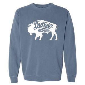 Retro Cute Buffalo Silhouette Bison Whisperer Tee Garment-Dyed Sweatshirt