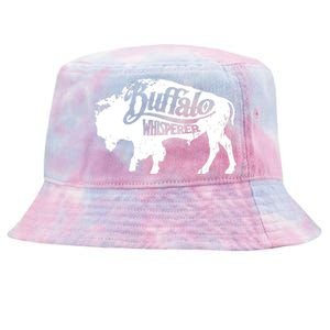 Retro Cute Buffalo Silhouette Bison Whisperer Tee Tie-Dyed Bucket Hat