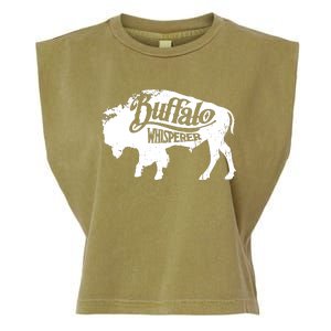 Retro Cute Buffalo Silhouette Bison Whisperer Tee Garment-Dyed Women's Muscle Tee