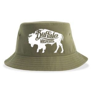 Retro Cute Buffalo Silhouette Bison Whisperer Tee Sustainable Bucket Hat