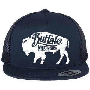 Retro Cute Buffalo Silhouette Bison Whisperer Tee Flat Bill Trucker Hat