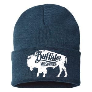 Retro Cute Buffalo Silhouette Bison Whisperer Tee Sustainable Knit Beanie