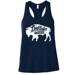 Retro Cute Buffalo Silhouette Bison Whisperer Tee Women's Racerback Tank