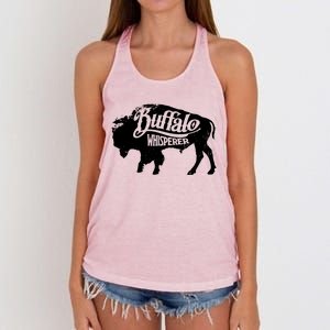 Retro Cute Buffalo Silhouette Bison Whisperer Tee Women's Knotted Racerback Tank