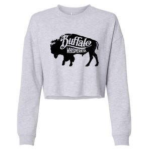 Retro Cute Buffalo Silhouette Bison Whisperer Tee Cropped Pullover Crew