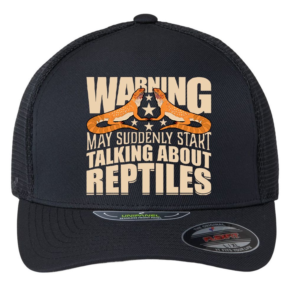 Reptiles Cute Bearded Dragon Flexfit Unipanel Trucker Cap