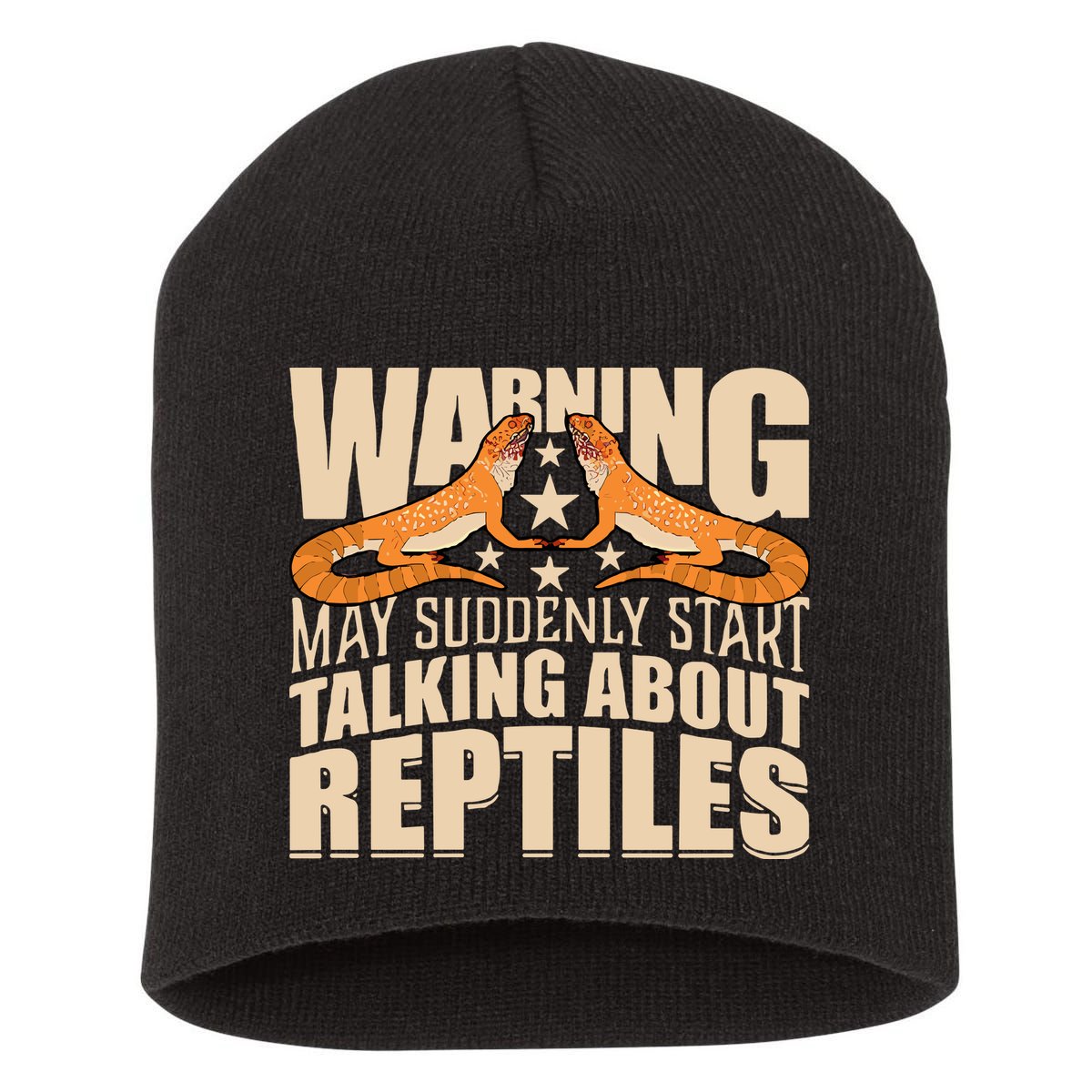 Reptiles Cute Bearded Dragon Short Acrylic Beanie