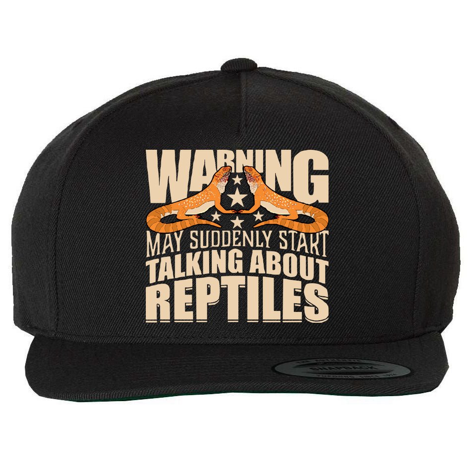Reptiles Cute Bearded Dragon Wool Snapback Cap