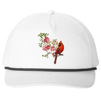 Red Cardinal Bird And Pink Flowering Dogwood Blossoms Snapback Five-Panel Rope Hat