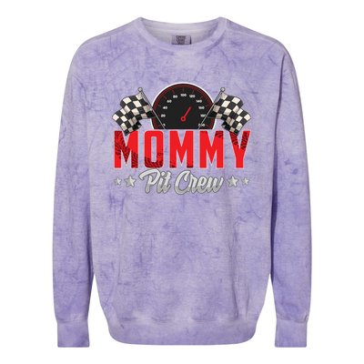 Race Car Birthday Party Racing Family Mommy Pit Crew Colorblast Crewneck Sweatshirt