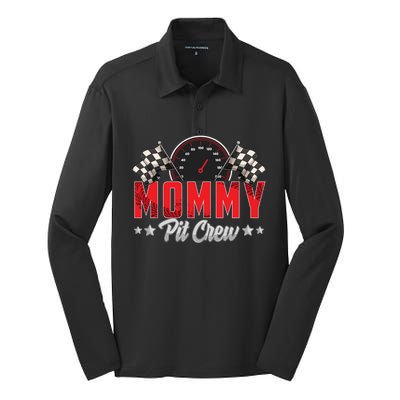 Race Car Birthday Party Racing Family Mommy Pit Crew Silk Touch Performance Long Sleeve Polo