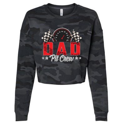 Race Car Birthday Party Racing Family Dad Pit Crew Cropped Pullover Crew