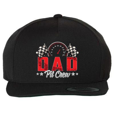Race Car Birthday Party Racing Family Dad Pit Crew Wool Snapback Cap