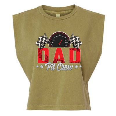 Race Car Birthday Party Racing Family Dad Pit Crew Garment-Dyed Women's Muscle Tee