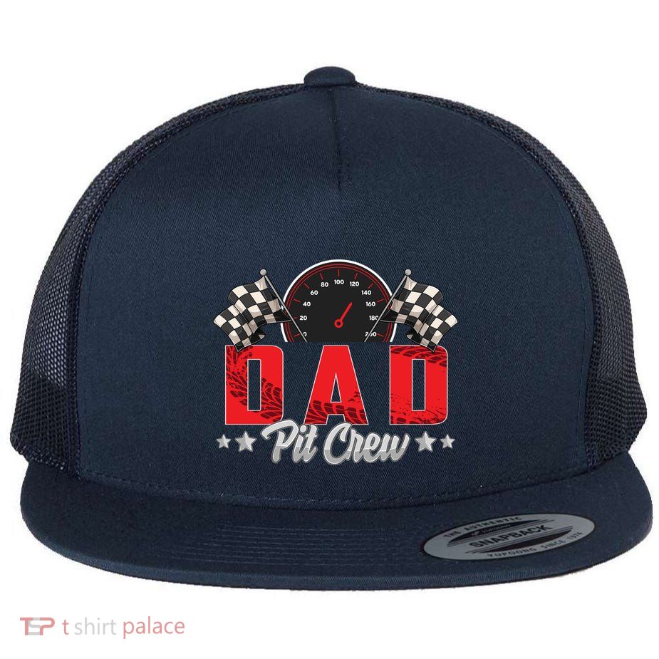 Race Car Birthday Party Racing Family Dad Pit Crew Flatbill Hat