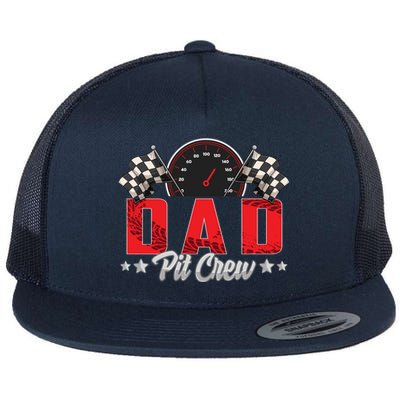 Race Car Birthday Party Racing Family Dad Pit Crew Flat Bill Trucker Hat