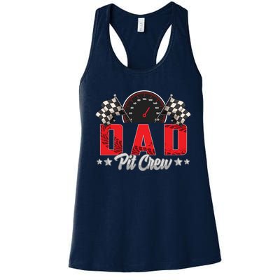 Race Car Birthday Party Racing Family Dad Pit Crew Women's Racerback Tank