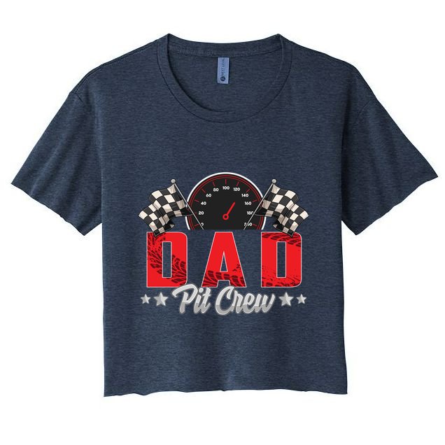 Race Car Birthday Party Racing Family Dad Pit Crew Crop Top