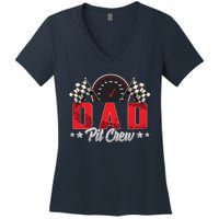 Race Car Birthday Party Racing Family Dad Pit Crew Women's V-Neck T-Shirt