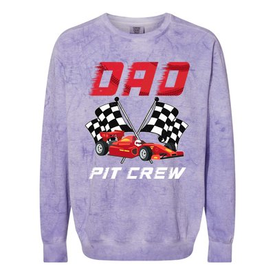 Race Car Birthday Party Racing Family Dad Pit Crew Colorblast Crewneck Sweatshirt