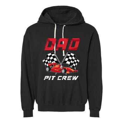 Race Car Birthday Party Racing Family Dad Pit Crew Garment-Dyed Fleece Hoodie