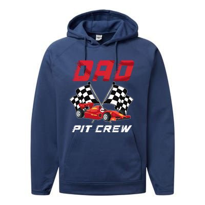 Race Car Birthday Party Racing Family Dad Pit Crew Performance Fleece Hoodie