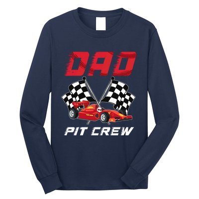 Race Car Birthday Party Racing Family Dad Pit Crew Long Sleeve Shirt