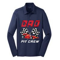 Race Car Birthday Party Racing Family Dad Pit Crew Silk Touch Performance Long Sleeve Polo