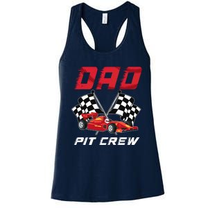 Race Car Birthday Party Racing Family Dad Pit Crew Women's Racerback Tank