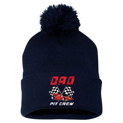 Race Car Birthday Party Racing Family Dad Pit Crew Pom Pom 12in Knit Beanie