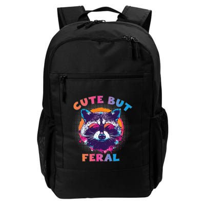Raccoon Cute But Feral Colorful Funny Raccoon Feral Backpack