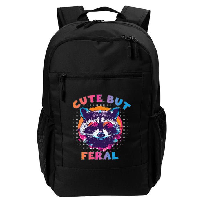 Raccoon Cute But Feral Colorful Funny Raccoon Feral Backpack