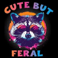 Raccoon Cute But Feral Colorful Funny Raccoon Feral Backpack